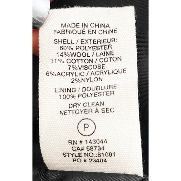 Avec Les Filles Women's Brushed Shawl Collar Houndstooth Plaid Jacket Black Tan - Picture 16 of 16